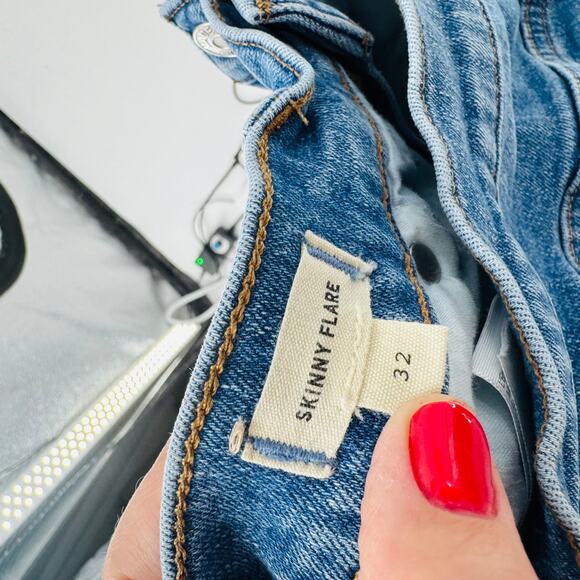 Madewell Skinny Flare Jeans Medium Wash High Rise Stretch Denim Size 32 - Picture 5 of 10